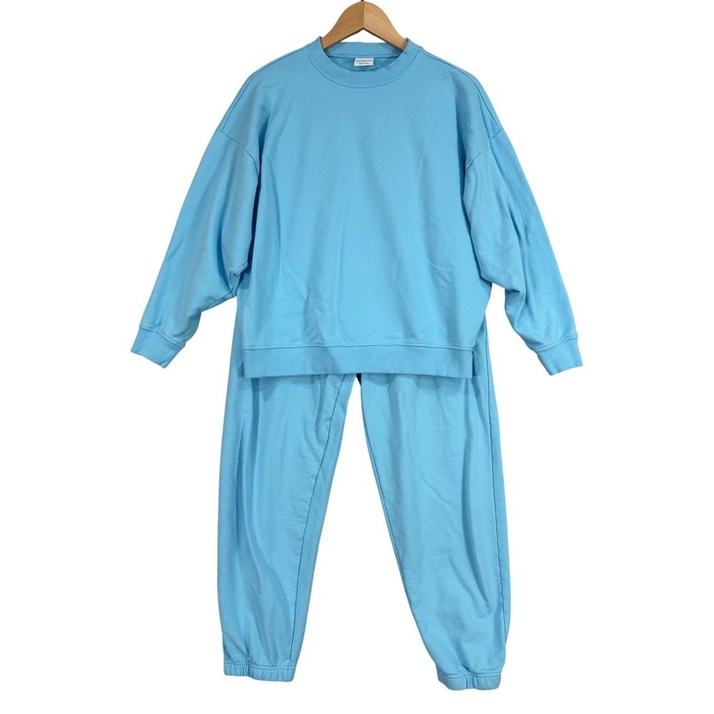 Year of Ours x FabFitFun Sky Blue Crewneck & Jogger Sweatsuit Set S-L